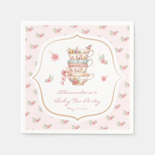 Serviette En Papier Tea Party baby shower (Devant)