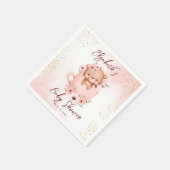 Serviette En Papier Tea party baby shower rose en peluche dans une tas (Coin)