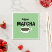 Serviette En Papier Tea Party de Matcha Green (En situation)
