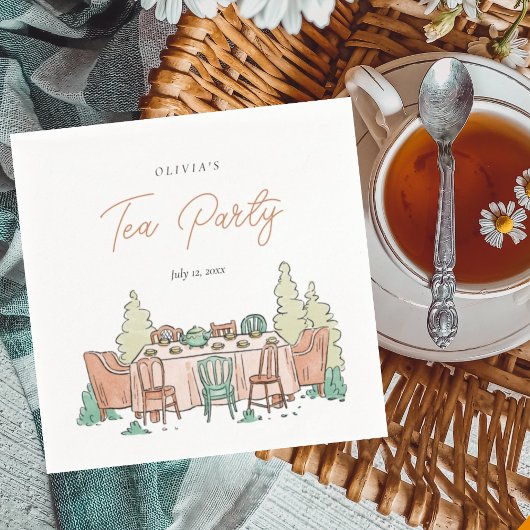 Serviette En Papier Tea party filles anniversaire mignonne