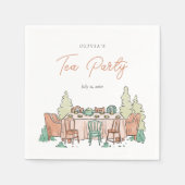 Serviette En Papier Tea party filles anniversaire mignonne (Devant)