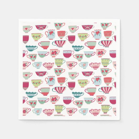 Serviette En Papier Tea Party Moderne Pastel (Devant)