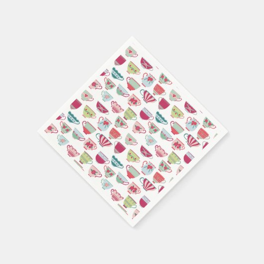 Serviette En Papier Tea Party Moderne Pastel (Coin)