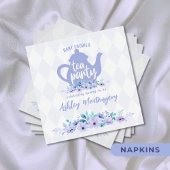 Serviette En Papier Tea Party Purple Aquarelle Baby shower