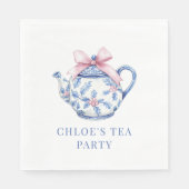 Serviette En Papier Tea Party rose et bleu (Devant)