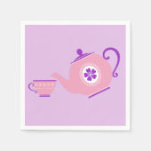 Serviette En Papier Tea party rose + violet (Devant)