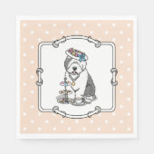 Serviette En Papier Tea Party Vieux chien anglais (Grey 1) (Devant)