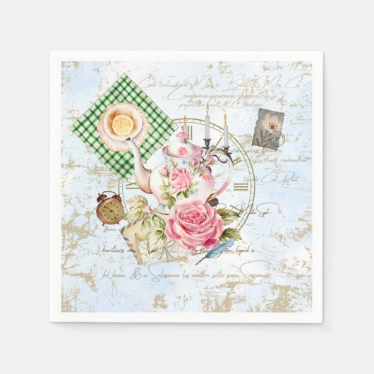 Serviette En Papier Tea Party vintage (Devant)