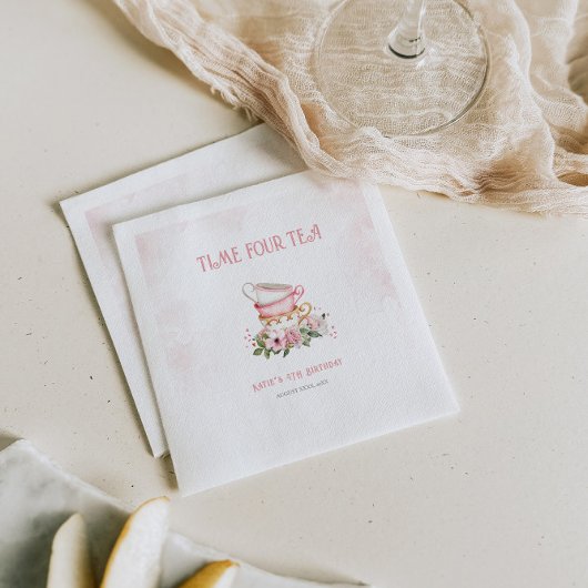 Serviette En Papier Tea Party Whimsical Floral Tea Party