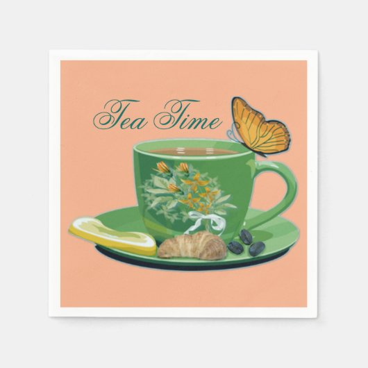 Serviette En Papier Tea Time Cup & Saucer serviettes (Devant)