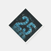 Serviette En Papier Teal Blue Diamond Gemstone Glam 25th Birthday (Coin)