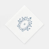 Serviette En Papier Teal Blue Monogram (Coin)