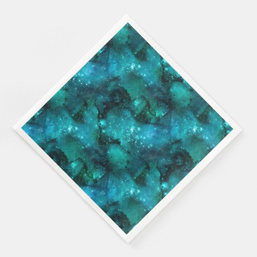 Serviette En Papier Teal Galaxy Series Design 6 (Coin)
