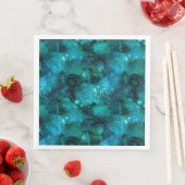 Serviette En Papier Teal Galaxy Series Design 6 (En situation)
