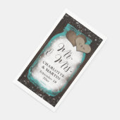 Serviette En Papier Teal Mason Jar Wood Rustic Wedding (Coin)