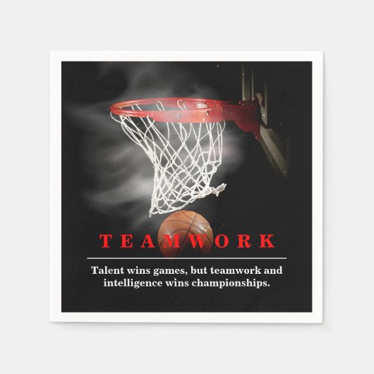 Serviette En Papier Teamwork Basketball Motivational Inspirational (Devant)