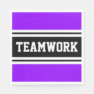 Serviette En Papier TEAMWORK Bright Purple Black White Racing Stripes