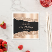 Serviette En Papier Tears rose Gold et Black Glam (En situation)