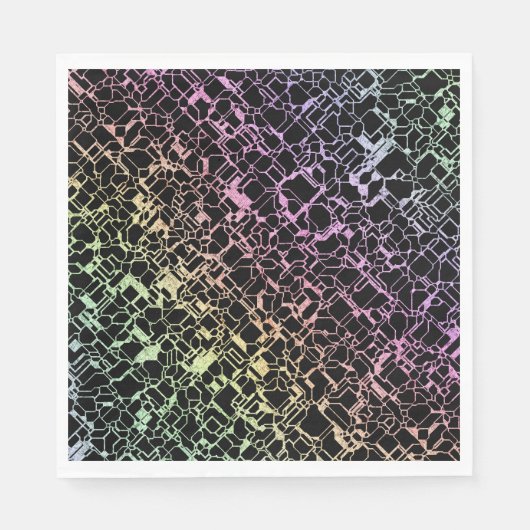 Serviette En Papier techno rainbo : (Devant)