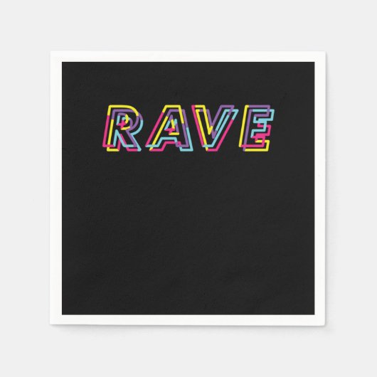 Serviette En Papier Techno Rave Gabber DJ EDM Clubbing Raver (Devant)