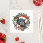 Serviette En Papier Teckels de chasse,Joyeux Noël (En situation)