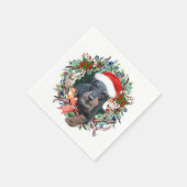 Serviette En Papier Teckels de chasse,Joyeux Noël (Coin)