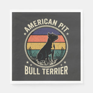 Serviette En Papier Teckkel Pit Bull Américain Vintage Sunset Rope