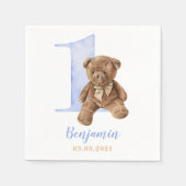 Serviette En Papier Teddy Bear 1er Anniversaire serviettes (Devant)