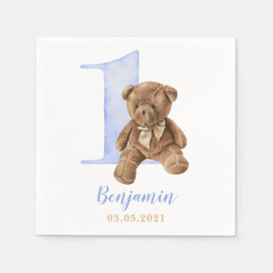Serviette En Papier Teddy Bear 1er Anniversaire serviettes