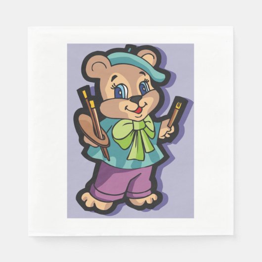 Serviette En Papier Teddy Bear Artiste (Devant)