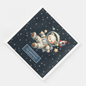 Serviette En Papier Teddy Bear Astronaut Napkins Bébé Anniversaire (Coin)