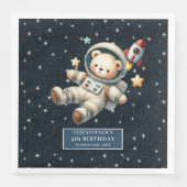 Serviette En Papier Teddy Bear Astronaut Napkins Bébé Anniversaire (Devant)