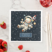 Serviette En Papier Teddy Bear Astronaut Napkins Bébé Anniversaire (En situation)