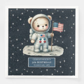 Serviette En Papier Teddy Bear Astronaut Party Napkins Garçon Annivers (Devant)