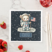 Serviette En Papier Teddy Bear Astronaut Party Napkins Garçon Annivers (En situation)