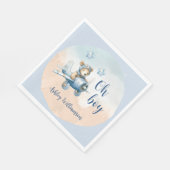 Serviette En Papier Teddy Bear Aviator Oh Boy Baby shower (Coin)