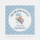 Serviette En Papier Teddy Bear Avion Ballons Baby shower garçon (Devant)