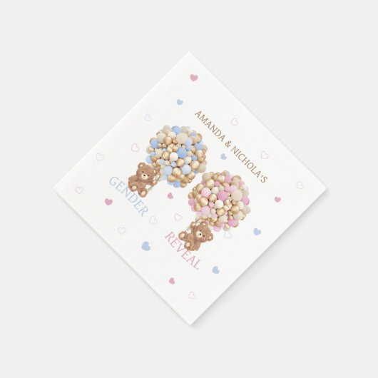 Serviette En Papier Teddy Bear Baby Genre Reveal (Coin)