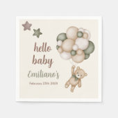 Serviette En Papier Teddy Bear Baby shower Boy (Devant)