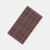 Serviette En Papier Teddy Bear Baby Shower Girl Plaid Burgundy Bow (Coin)