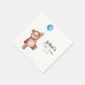 Serviette En Papier Teddy Bear Boy Première fête d'anniversaire (Coin)