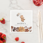 Serviette En Papier Teddy Bear Citrouille - 1er Anniversaire (En situation)