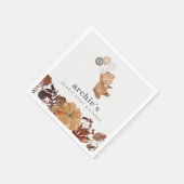 Serviette En Papier Teddy Bear Citrouille - 1er Anniversaire (Coin)