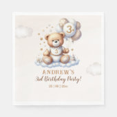 Serviette En Papier Teddy Bear Cloud – 3rd Birthday Party Decor (Devant)