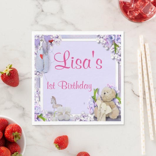 Serviette En Papier Teddy Bear Elephant Horse fête d'anniversaire (En situation)