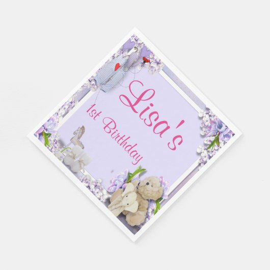 Serviette En Papier Teddy Bear Elephant Horse fête d'anniversaire (Coin)