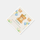 Serviette En Papier Teddy Bear First Birthday Paper Napkin (Coin)