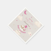Serviette En Papier Teddy Bear Girl Baby shower rose pâle (Coin)