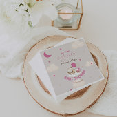 Serviette En Papier Teddy Bear Girl Baby shower rose pâle