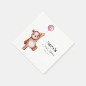 Serviette En Papier Teddy Bear Girl First Birthday Party (Coin)